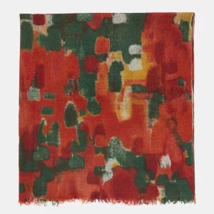Pañuelo de lana con estampado abstracto terracotta