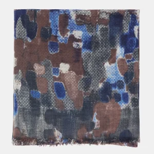 Pañuelo de lana con estampado abstracto azul