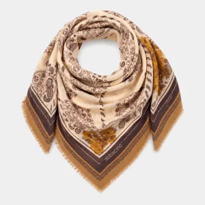 Bandana grande con estampado paisley ámbar