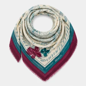 Bandana grande con estampado paisley burdeos