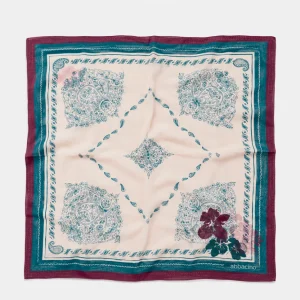 Bandana de seda con estampado paisley en burdeos