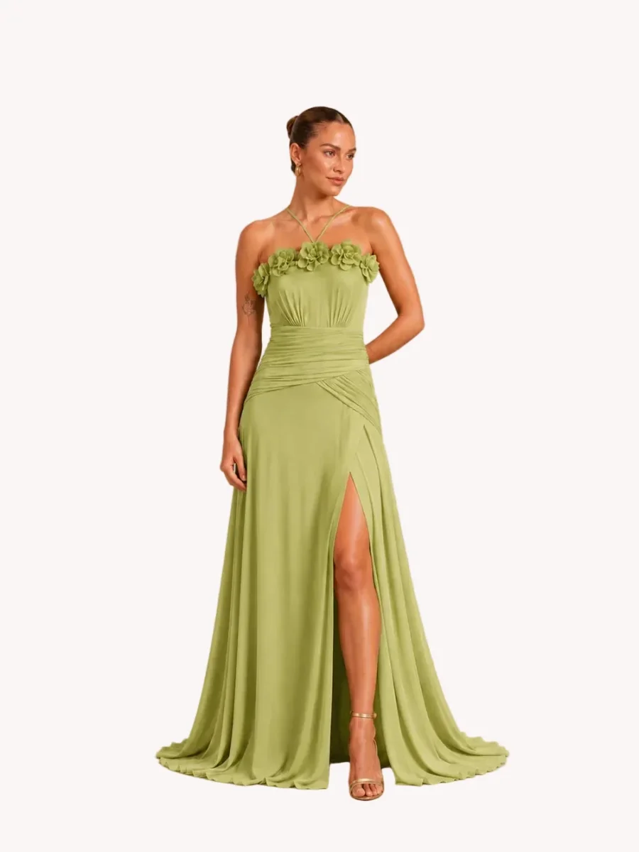 Vestido Flora Verde Manzana - Imagen 3