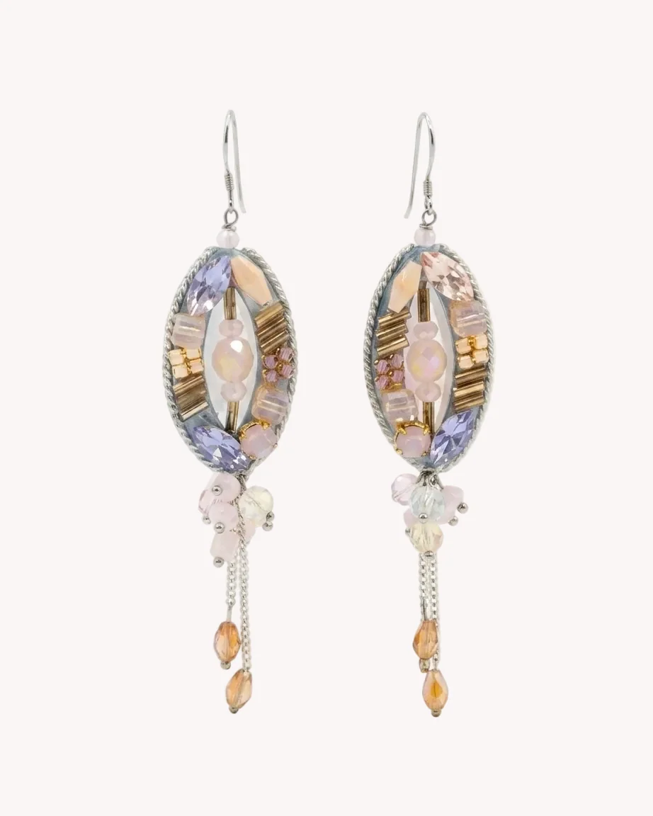 Pendientes Aros Malva Mediterránea - Imagen 2