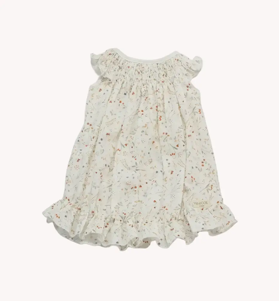 Conjunto Bebé Vestido Alas de Ángel y Bombacha Botánico Acuarela