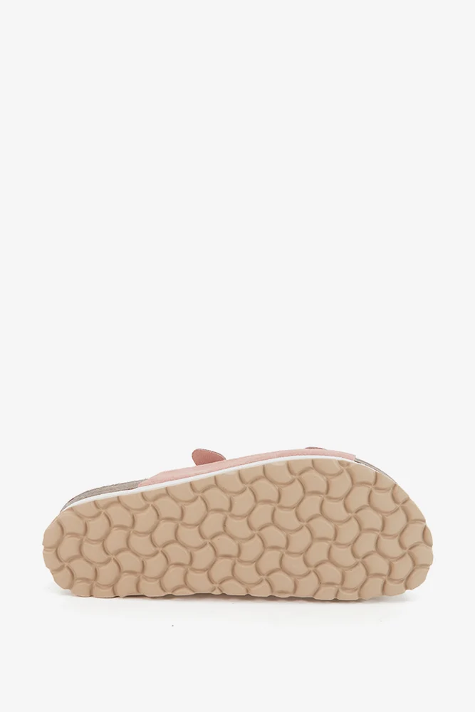 Sandalia con plataforma de serraje en beige - Imagen 7