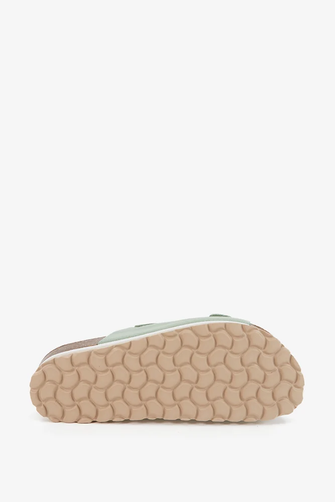 Sandalia con plataforma de serraje en verde - Imagen 6