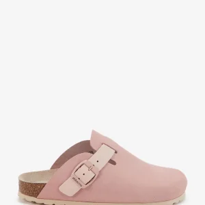 Zueco en serraje rosa