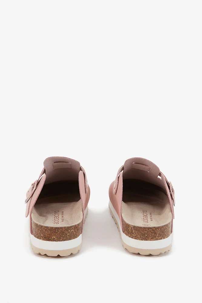 Zueco con plataforma en serraje beige - Imagen 4