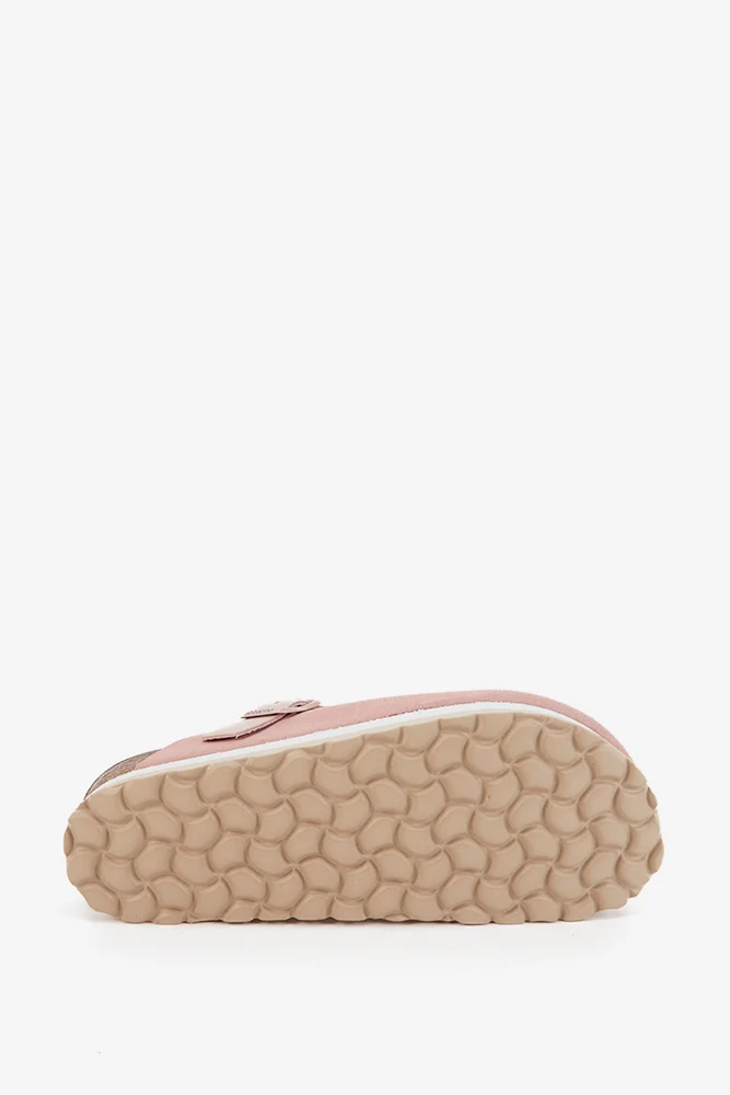 Zueco con plataforma en serraje beige - Imagen 6