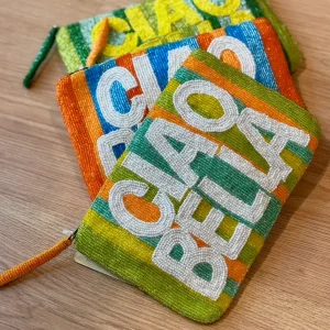 Cartera Bits ” Ciao Bella” Verde y Naranja