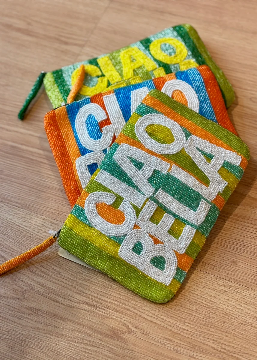 Cartera Bits ” Ciao Bella” Verde y Naranja