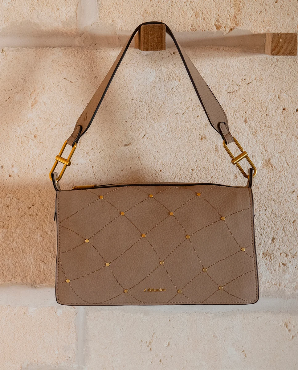 Bolso de hombro en materiales reciclados beige - Imagen 4