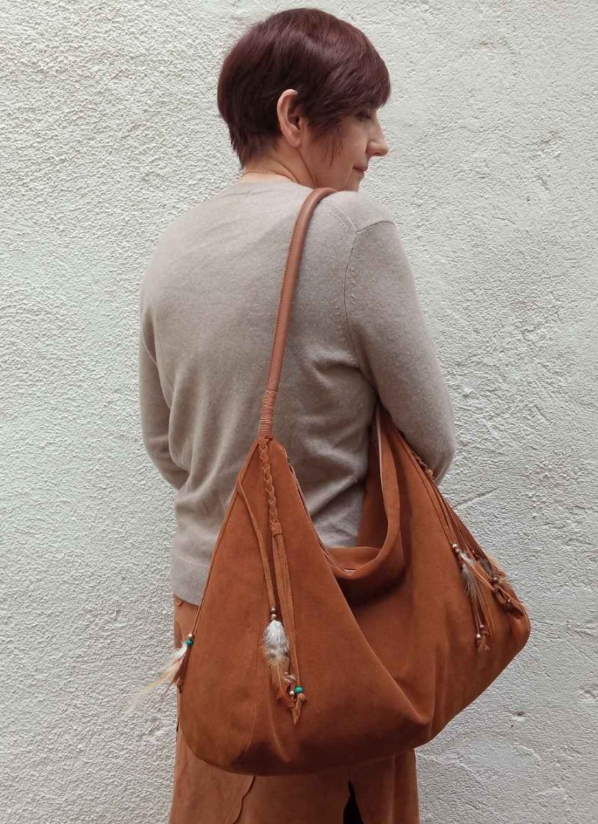 Bolso Ante Marrón Oscuro Maya - Imagen 8