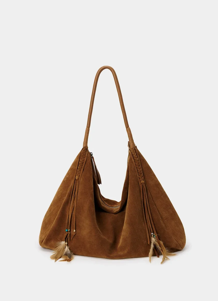 Bolso Ante Marrón Coñac Maya