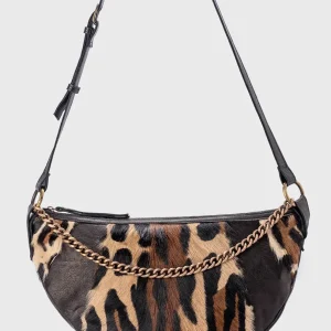 Bolso Media Luna Piel Animal Print