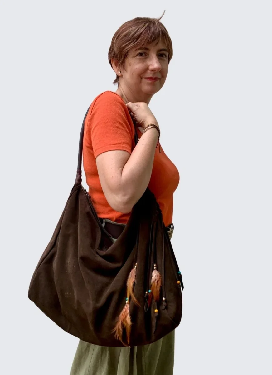 Bolso Ante Marrón Oscuro Maya - Imagen 3