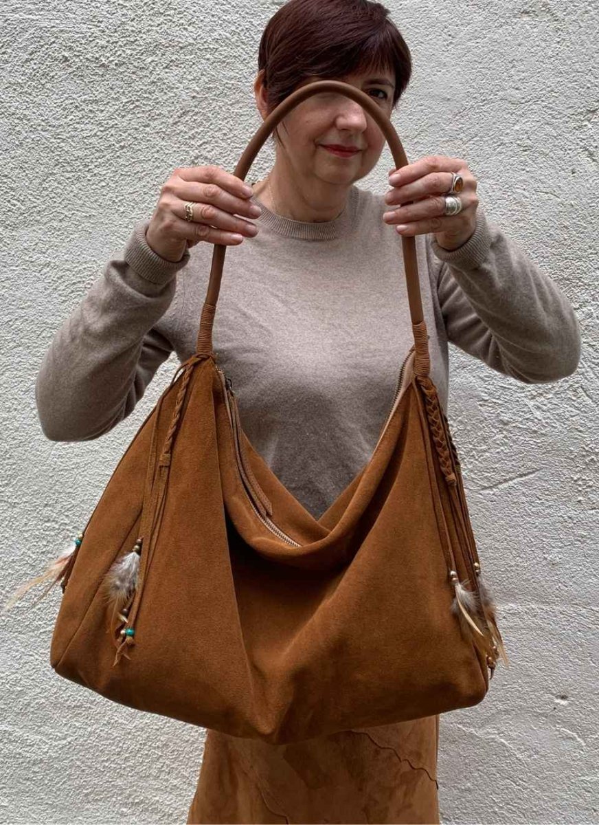 Bolso Ante Marrón Oscuro Maya - Imagen 9