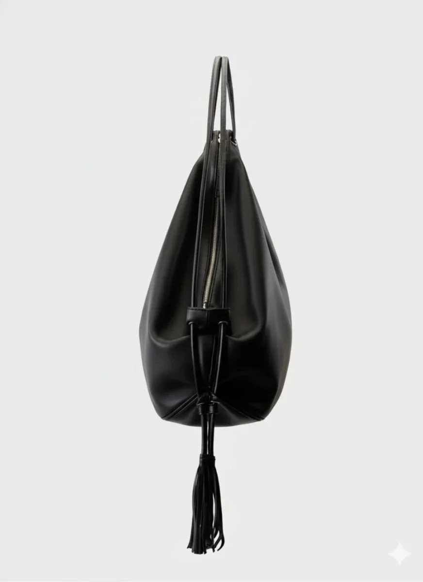 Bolso Grande Bandolera Piel Negro - Imagen 6