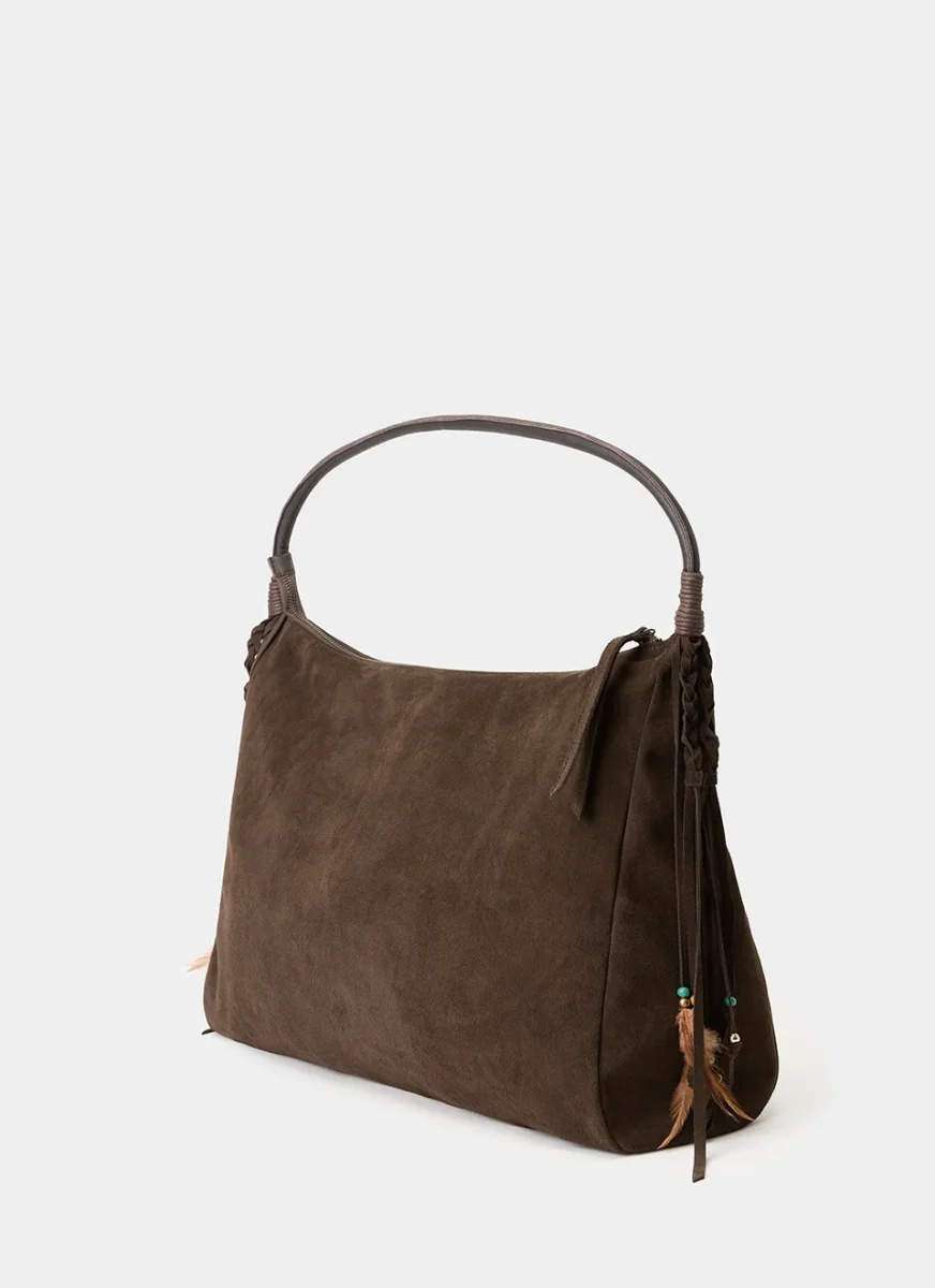 Bolso Ante Marrón Coñac Maya - Imagen 9