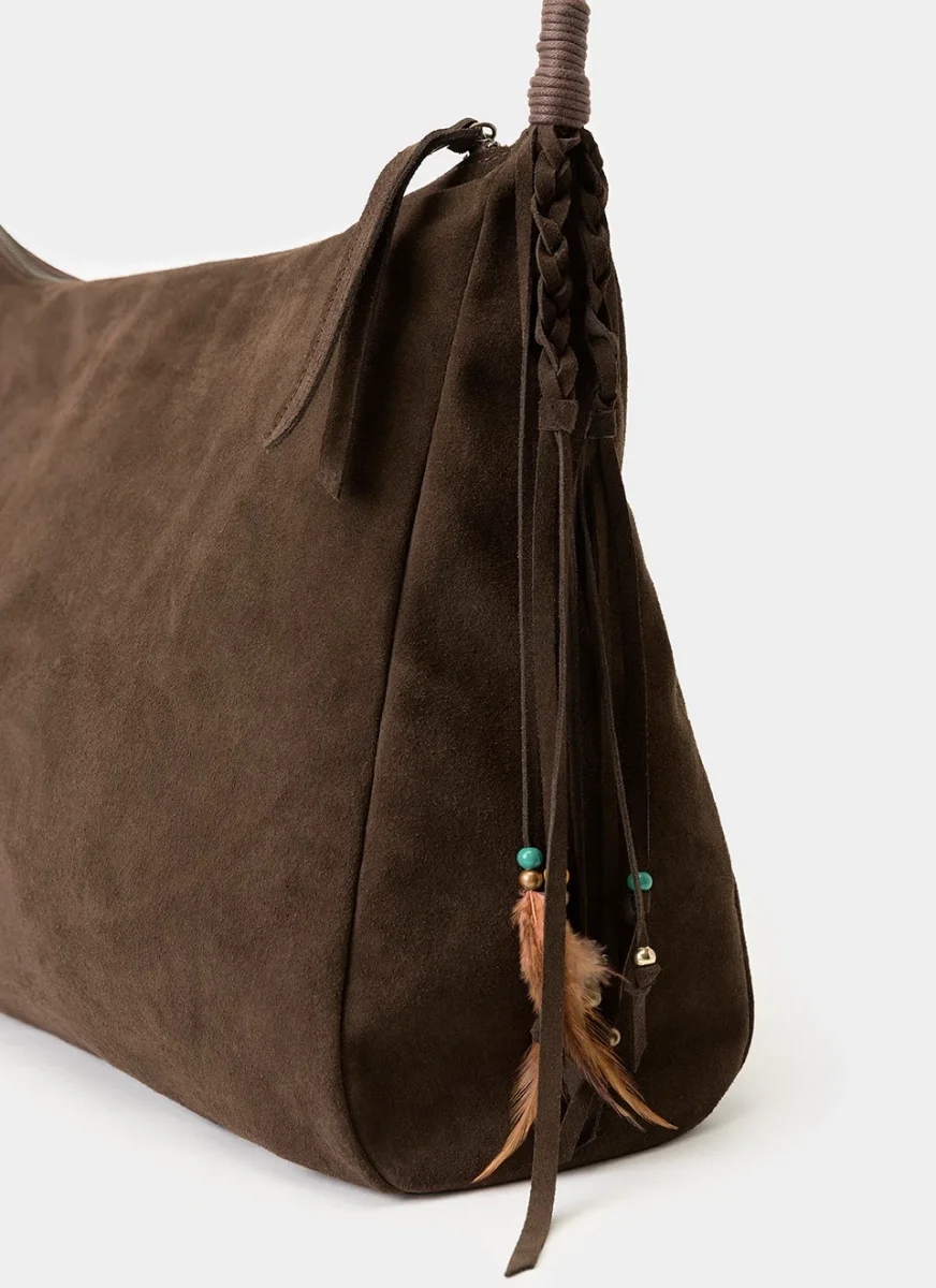 Bolso Ante Marrón Oscuro Maya - Imagen 4