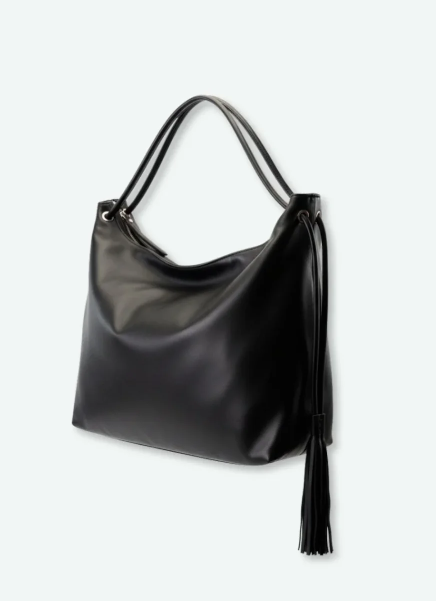 Bolso Grande Bandolera Piel Negro