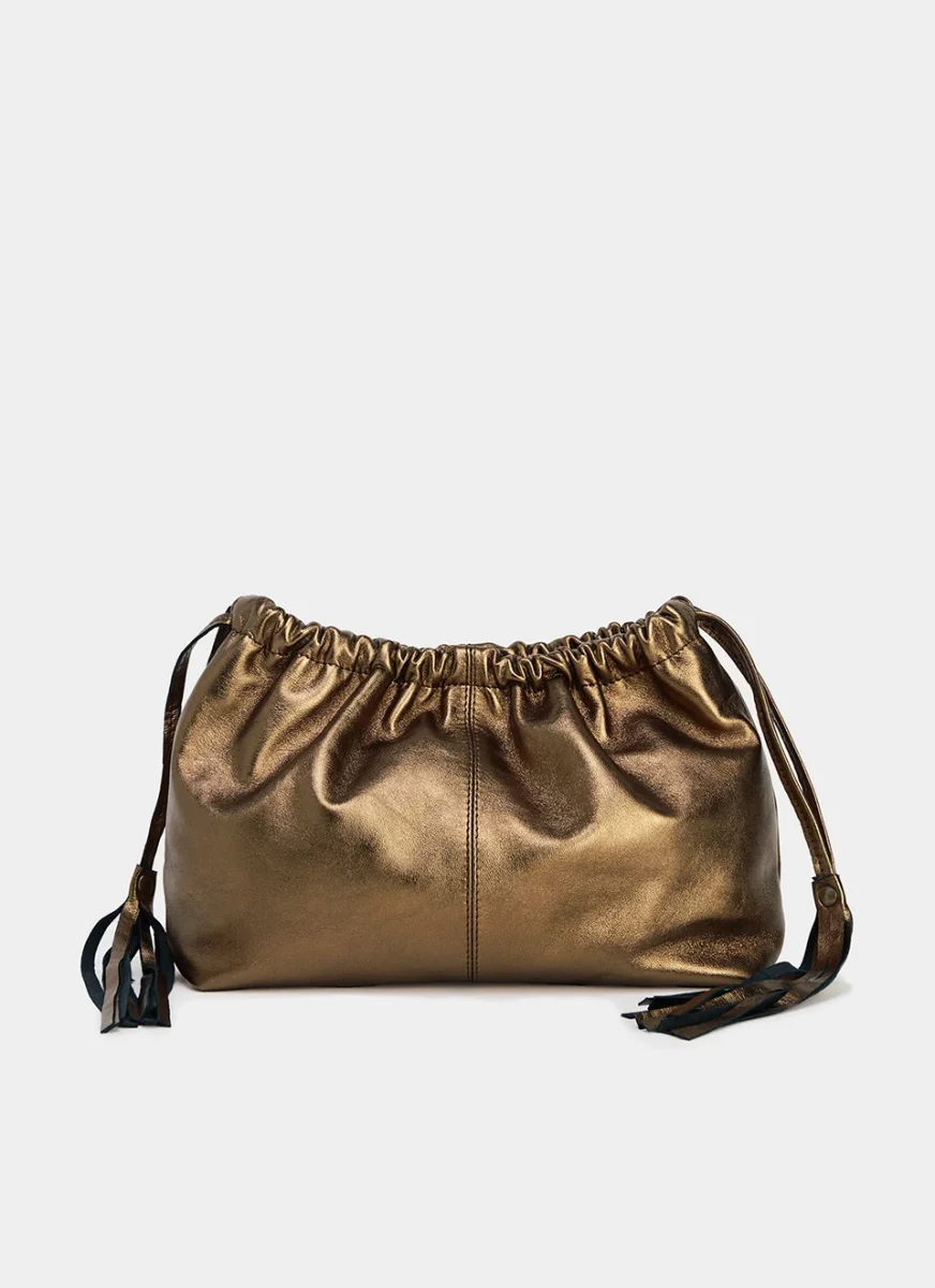 Bolso Bronce Clutch Piel Erica