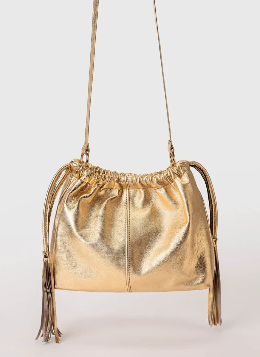Bolso Dorado Clutch Piel Erica - Imagen 4
