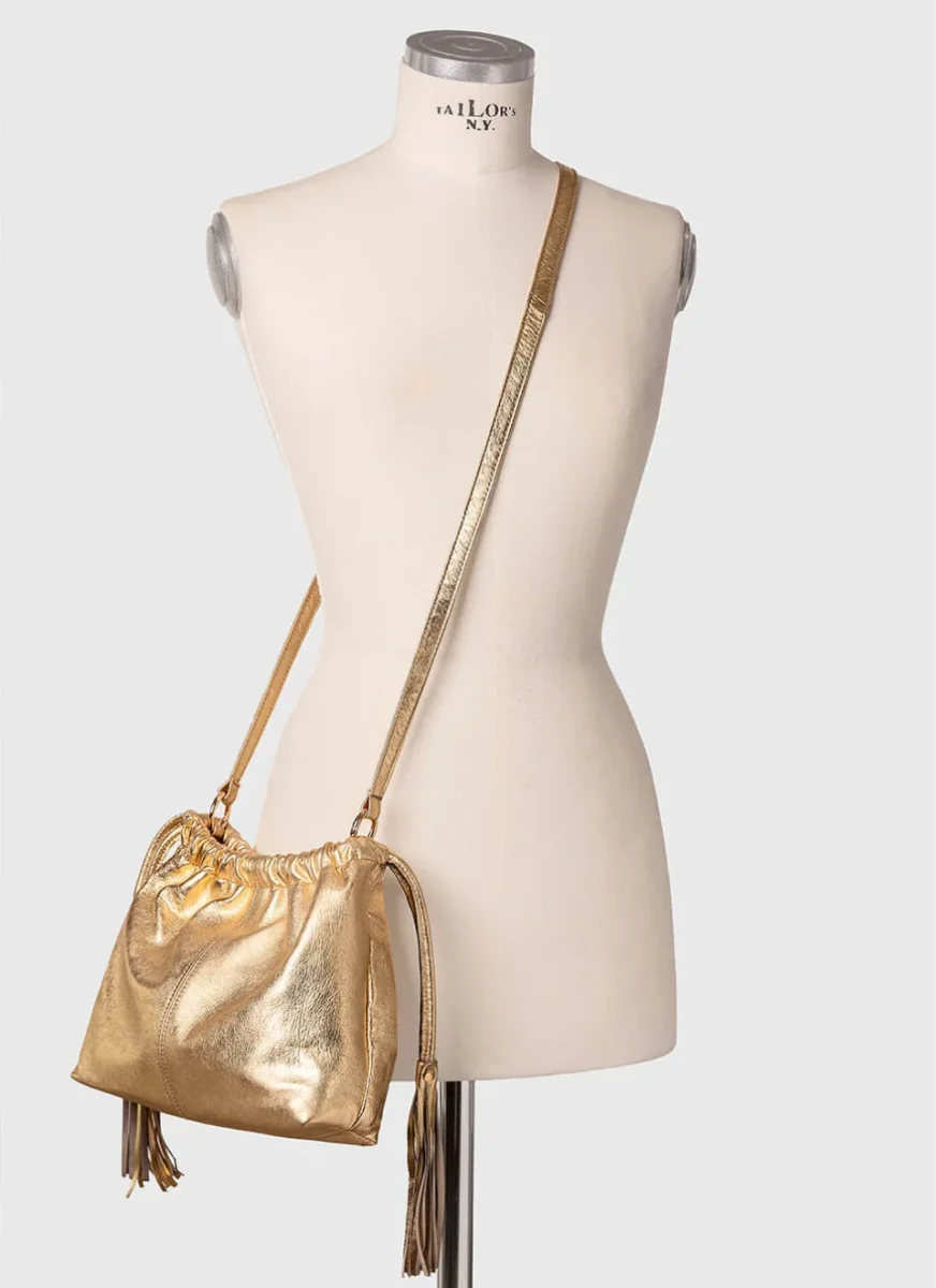 Bolso Dorado Clutch Piel Erica - Imagen 5