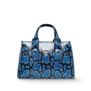 Bolso de mano en cuero caprino textura serpiente