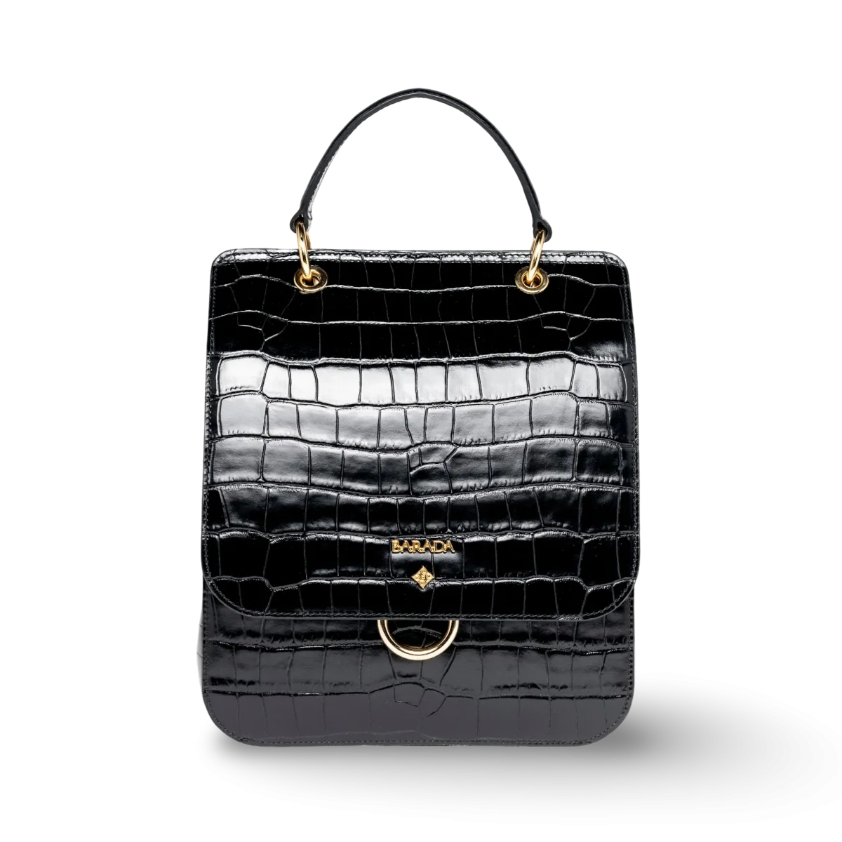 Bolso elegante de mano en piel vacuno con solapa - Imagen 2