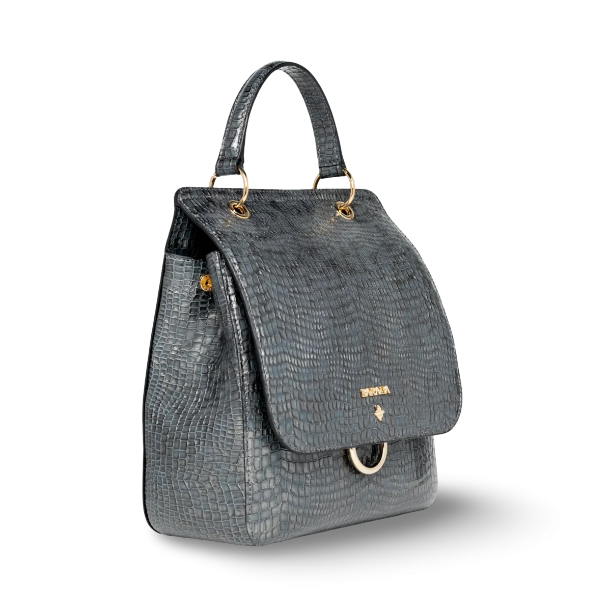 Bolso elegante de mano en piel vacuno con solapa - Imagen 8