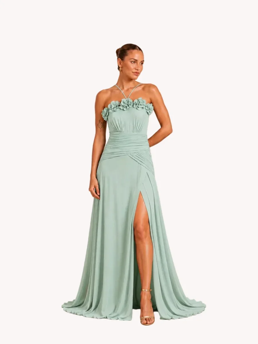 Vestido Flora Verde Agua - Imagen 3