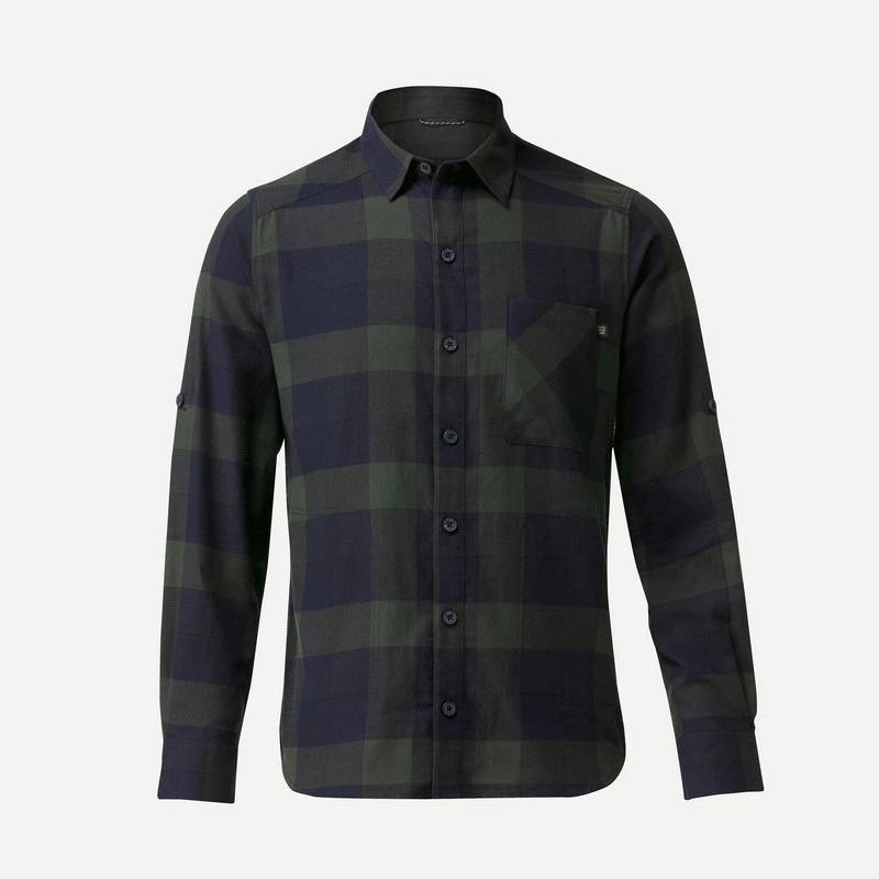 Camisa manga larga cuadros Forclaz TRAVEL 100 - Imagen 2