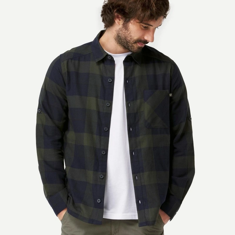 Camisa manga larga cuadros Forclaz TRAVEL 100 - Imagen 4