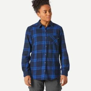 Camisa manga larga trekking mujer TRAVEL 100 FORCLAZ