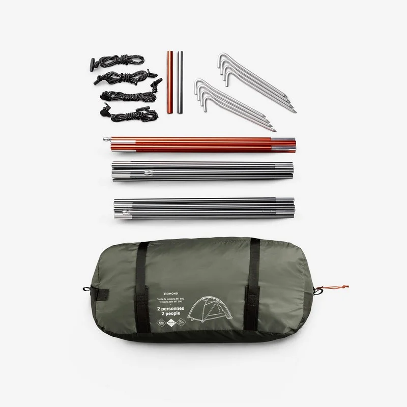 Carpa para acampar trekking 2 personas MT500 SIMOND 3 estaciones - Imagen 6