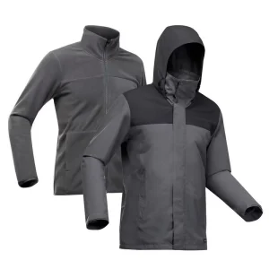 Casaca 3 en 1 térmica impermeable Forclaz Travel100 (0°C)