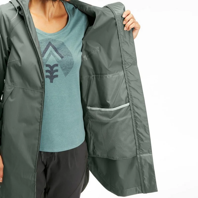Casaca impermeable de mujer quechua RAINCUT LONG - Imagen 4