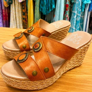 Sandalias piel camel