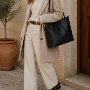 Bolso Shopper Mujer de Piel Italiana para Portátil 15.6
