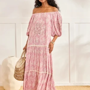 Vestido flores escote rosa