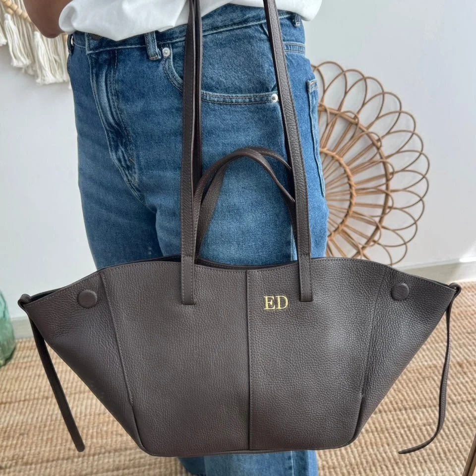 Bolso tote marrón piel - Imagen 5