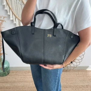 Bolso tote negro piel
