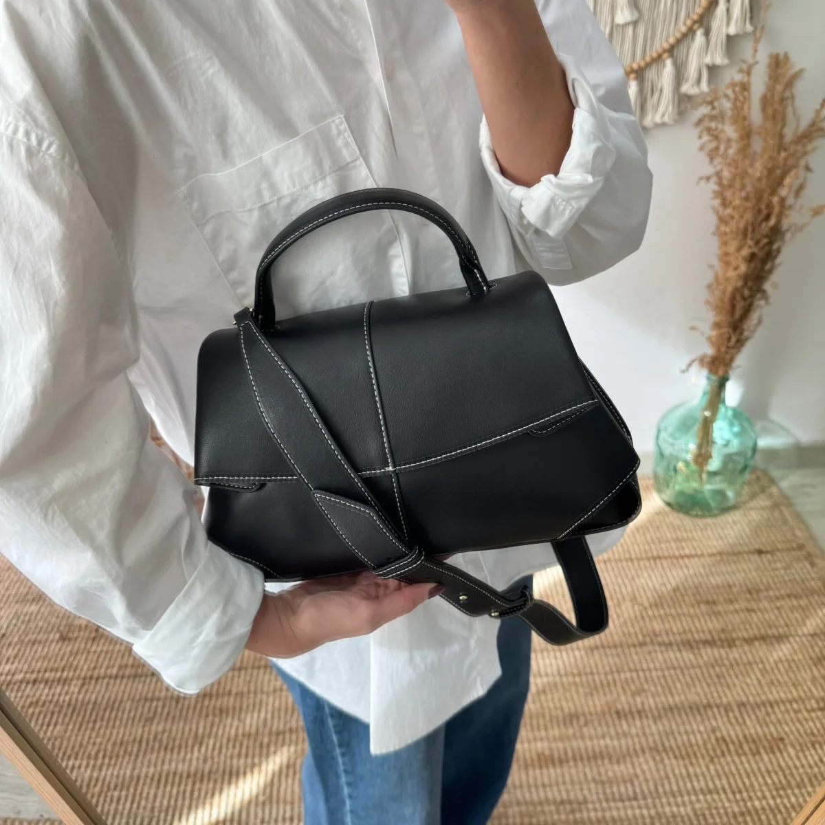 Bolso satchel negro - Imagen 9
