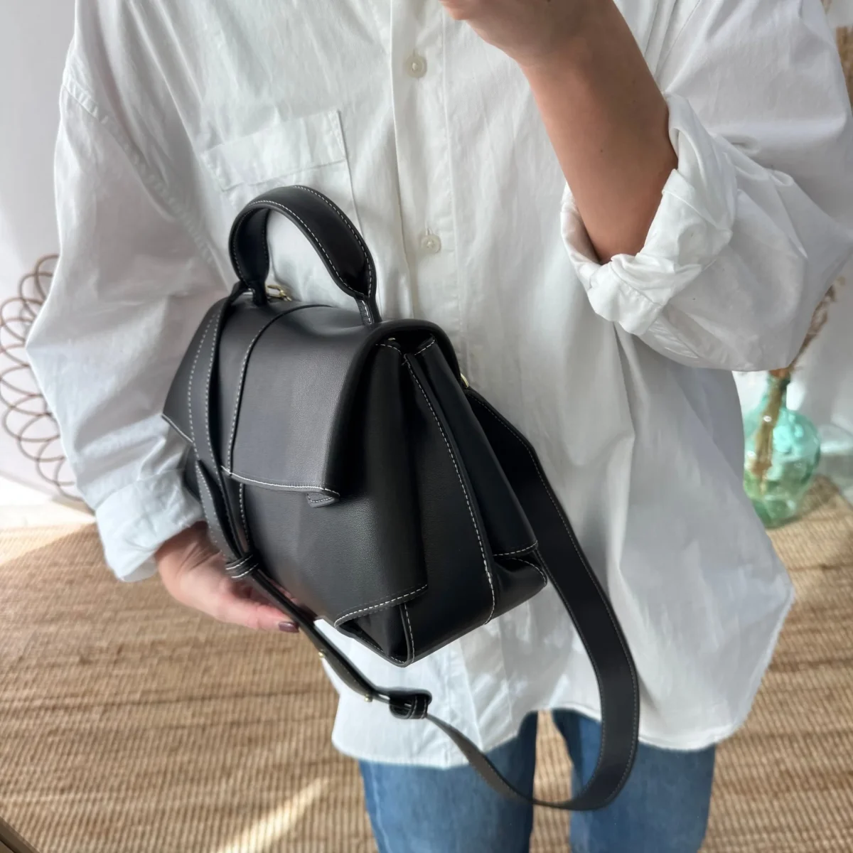 Bolso satchel negro - Imagen 6
