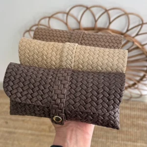 Funda de gafas piel efecto trenzado