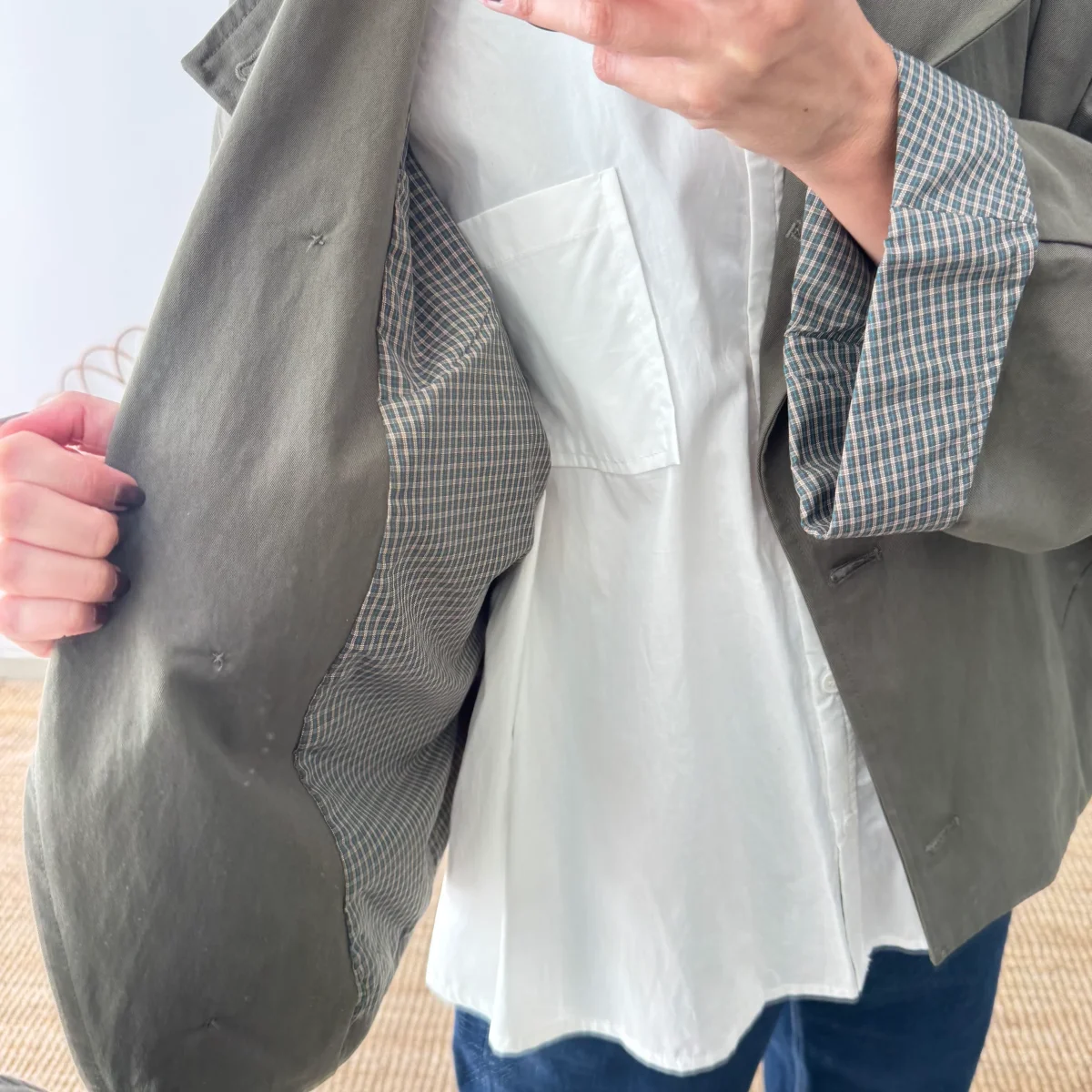 Chaqueta tipo gabardina caqui - Imagen 9