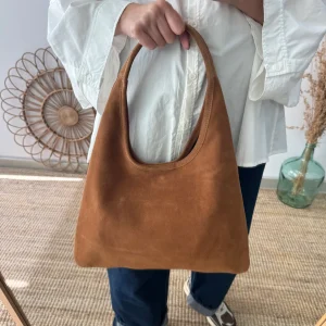Bolso hobo serraje camel