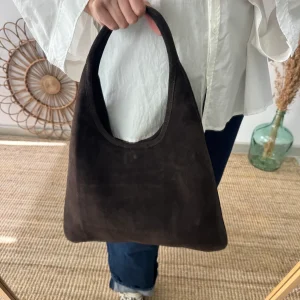 Bolso hobo serraje marrón chocolate
