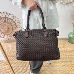 Shopper piel lavada marrón
